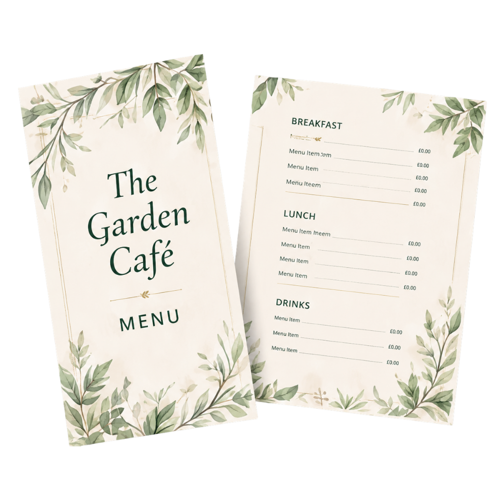 Menu design examples